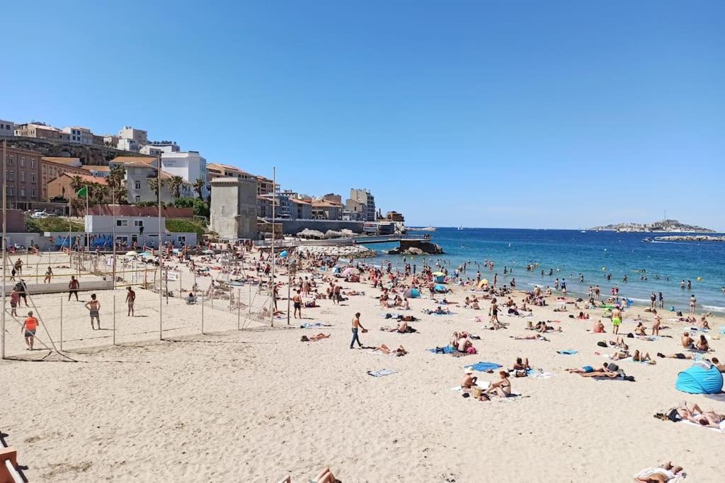 Super T2 Climatise Avec Balcon A Pied Plage Catalan Marseille Exterior photo